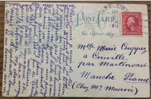 Postcard written by Alexandrine Dubost