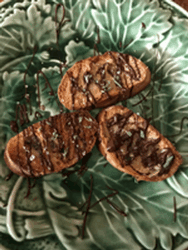 Chocolate, Sea Salt, Lavender Crostini
